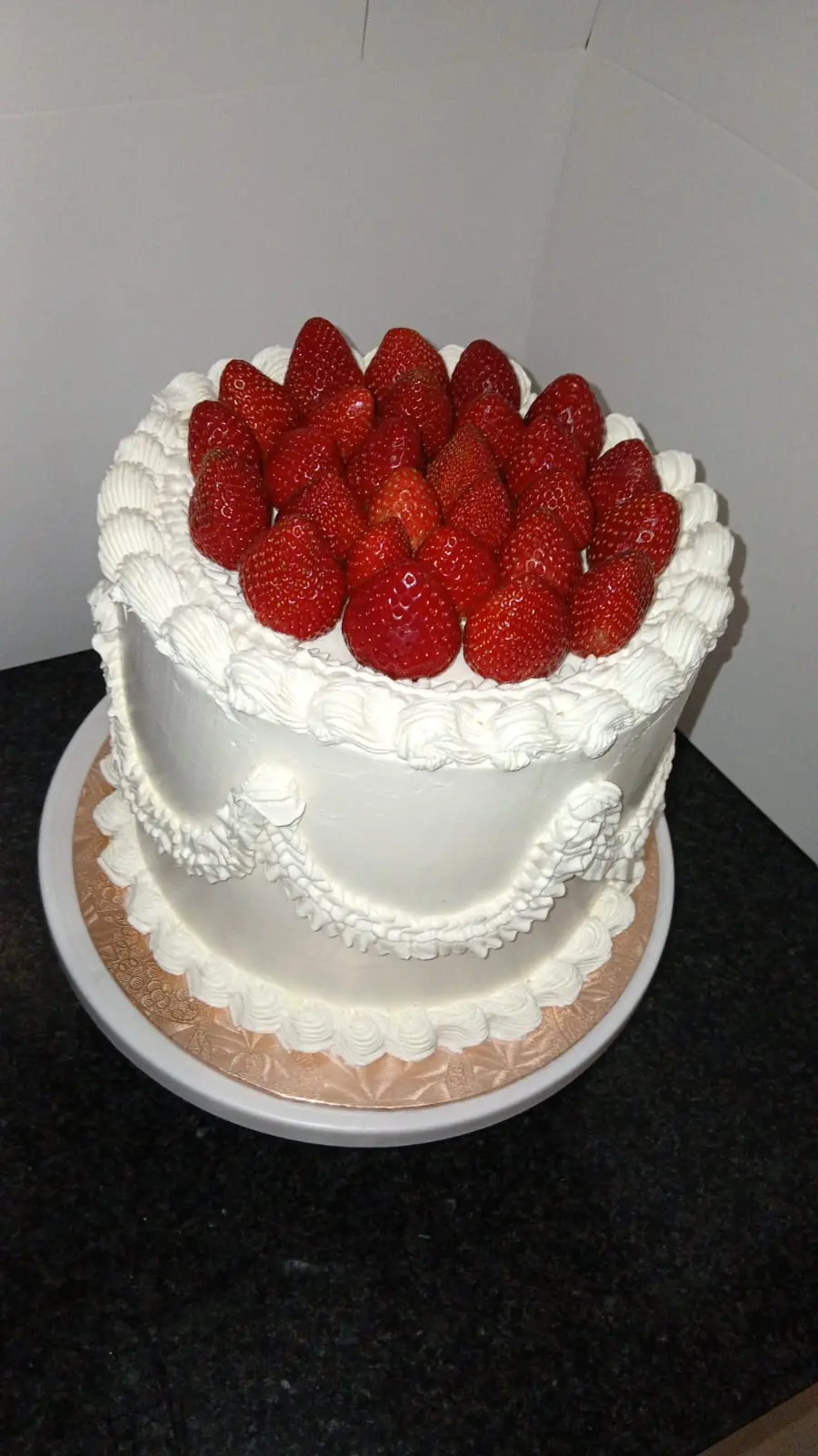 Fresh Strawberry Celebration Cake with Fino whipped cream by Simi's Cakes & More