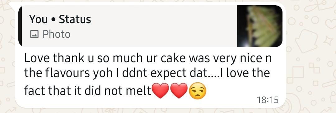 Real customer feedback message 3